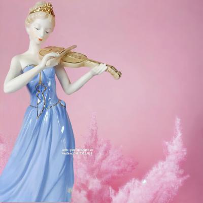 Tượng Sứ Châu Âu - Cô Gái Đánh Đàn Violin
